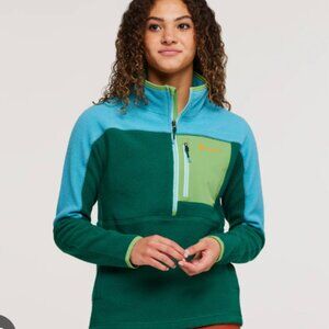 Cotopaxi EUC Sweatshirt XS Green 1/4 Zip Abrazo Fleece Colorblock Green Blue